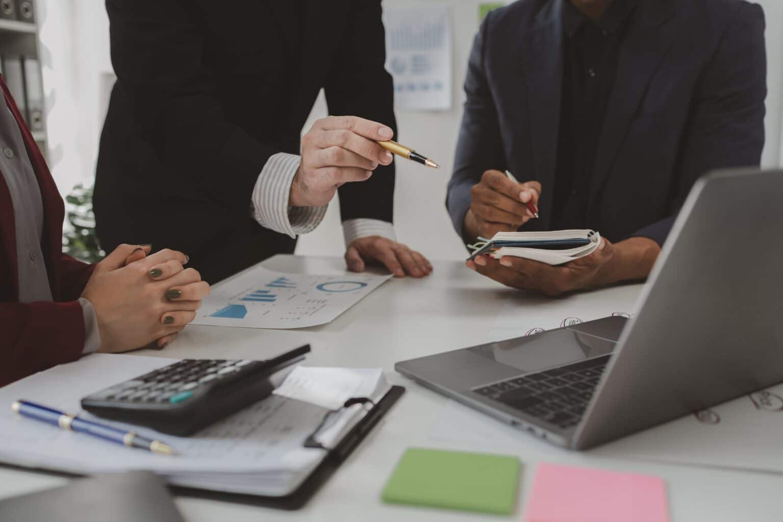 Financial accountant planner meeting business consultation introduction, Group of accountant persons